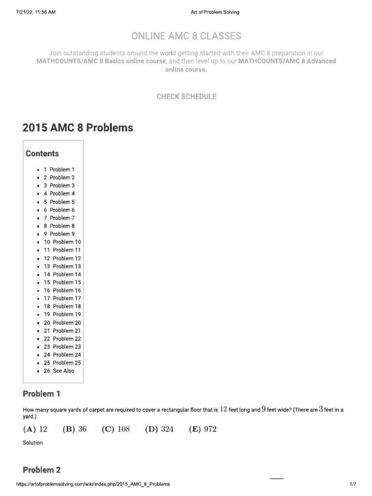 2015 AMC 8 Problems PDF