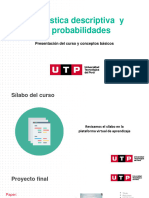 Estadística Descriptiva y Probabilidades: Presentación Del Curso y Conceptos Básicos