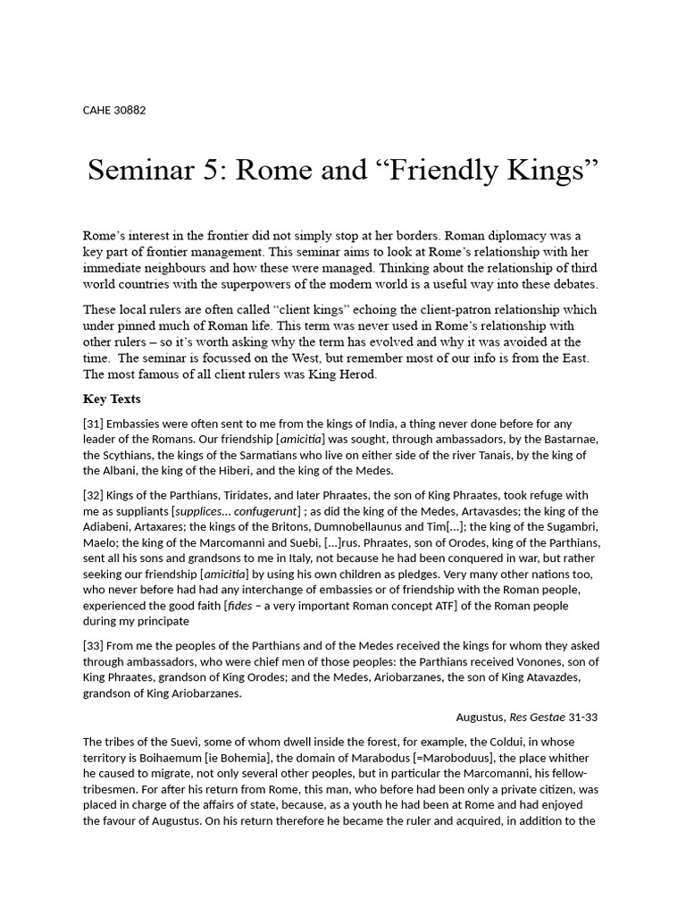 Rome's Diplomacy with Client Kings | PDF | Ancient Europe | Ancient Rome