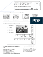 Prova Bimestral - 6º Ano - 1º Bim