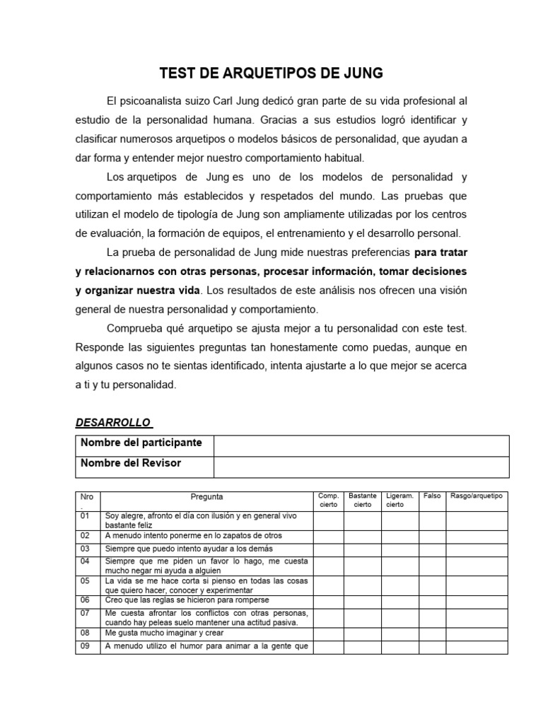 Test de Jung | PDF | Carl Jung