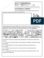 Prova Adaptada de Geografia 3º Bimestre