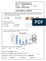 Prova Adaptada de Matemática 3º Bimestre