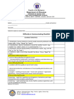 4 DIFFICULTY IN COMMUNICATING Checklist