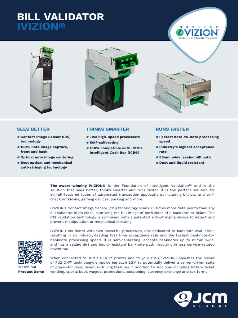 JCM iVIZION Family Productsheet | PDF | Computing | Computer Engineering