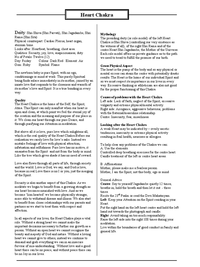 Heart Chakra | PDF