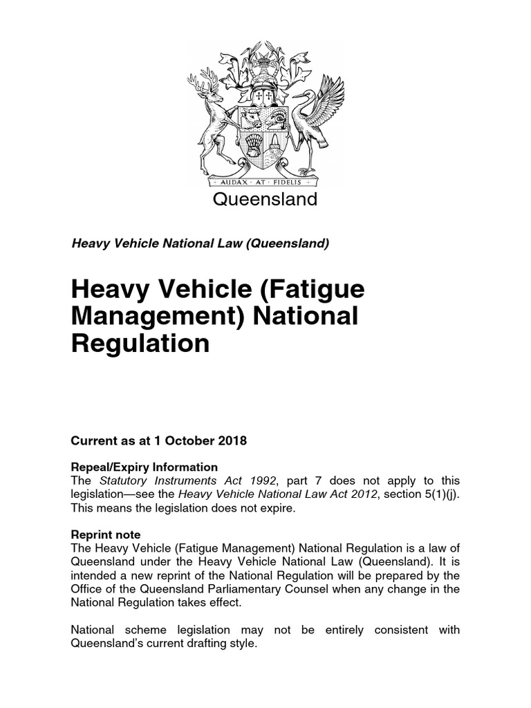 Queensland Heavy Vehicle Fatigue Regulation | PDF | Truck | Justice