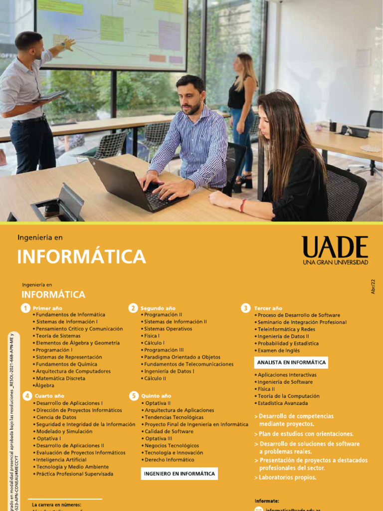 Plan de Estudio Informatica UADE | PDF