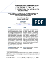 Ocupação Territorial em Uma Fron-Teira Indígena Do Sul Da Bahia: Una E Olivença em Meados Do Século Xix