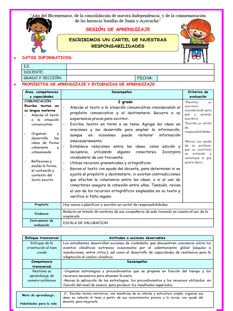 Cartel de Responsabilidades en el Aula | PDF | Aprendizaje | Evaluación