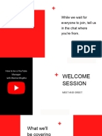 Welcome Session - How To Be A YouTube Manager