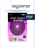 Ebook Organic Chemistry For Jee Advanced Part 1 3Rd Edition Only DPP PDF Full Chapter PDF