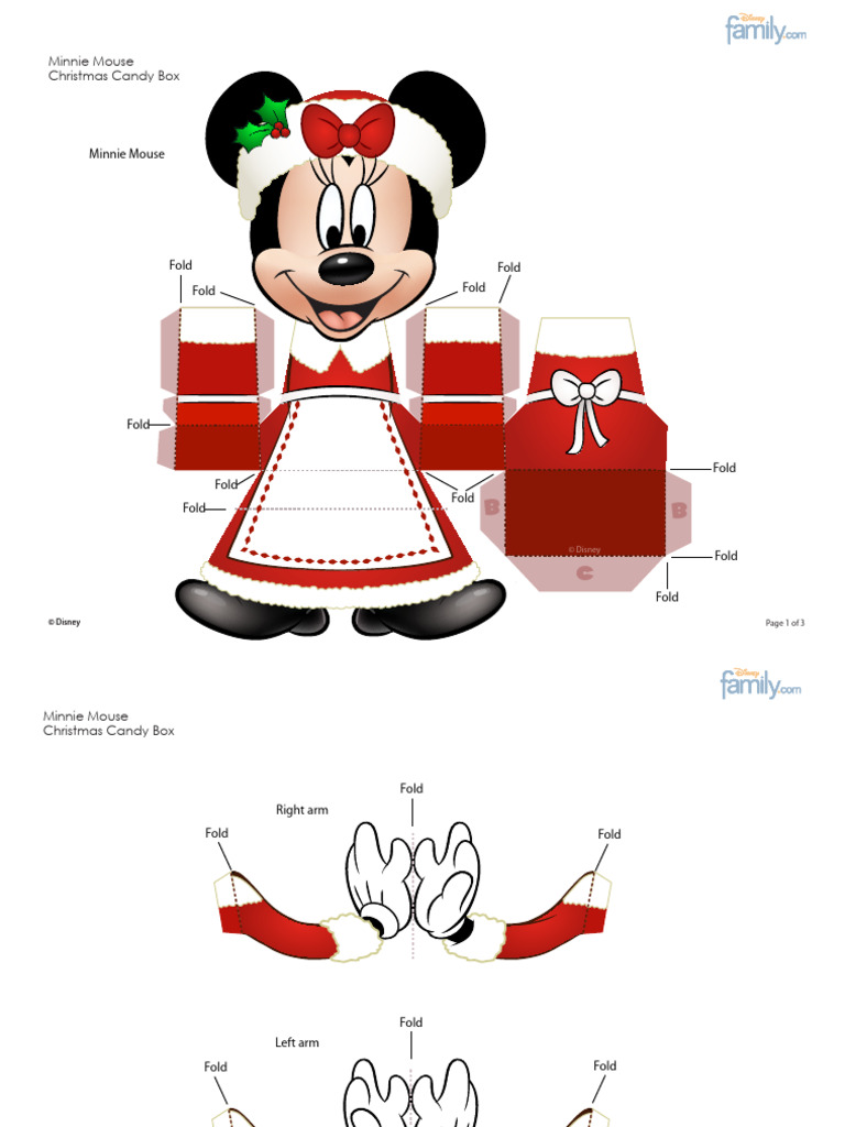 Minnie Mouse Christmas Candy Box Printable 1111 | PDF