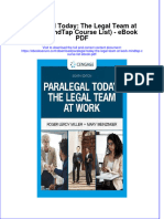Download ebook Paralegal Today The Legal Team At Work Mindtap Course List Pdf full chapter pdf