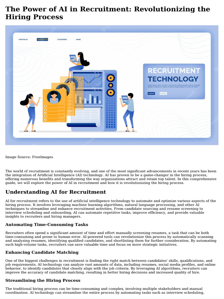 Artificial Intelligence in Recruitment | PDF | Recruitment | Artificial ...