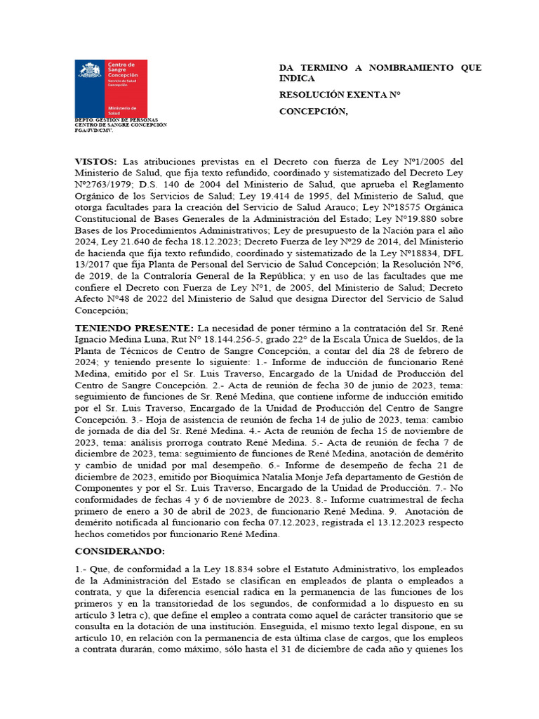Res. René Medina Final Post Obs Jca SSC | PDF | Caso de ley | Gobierno