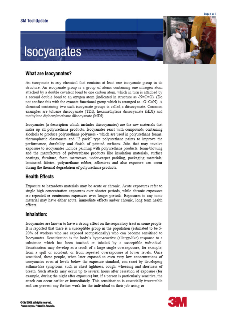 Isocyanates 3M TechUpdate | PDF | Polyurethane | Asthma