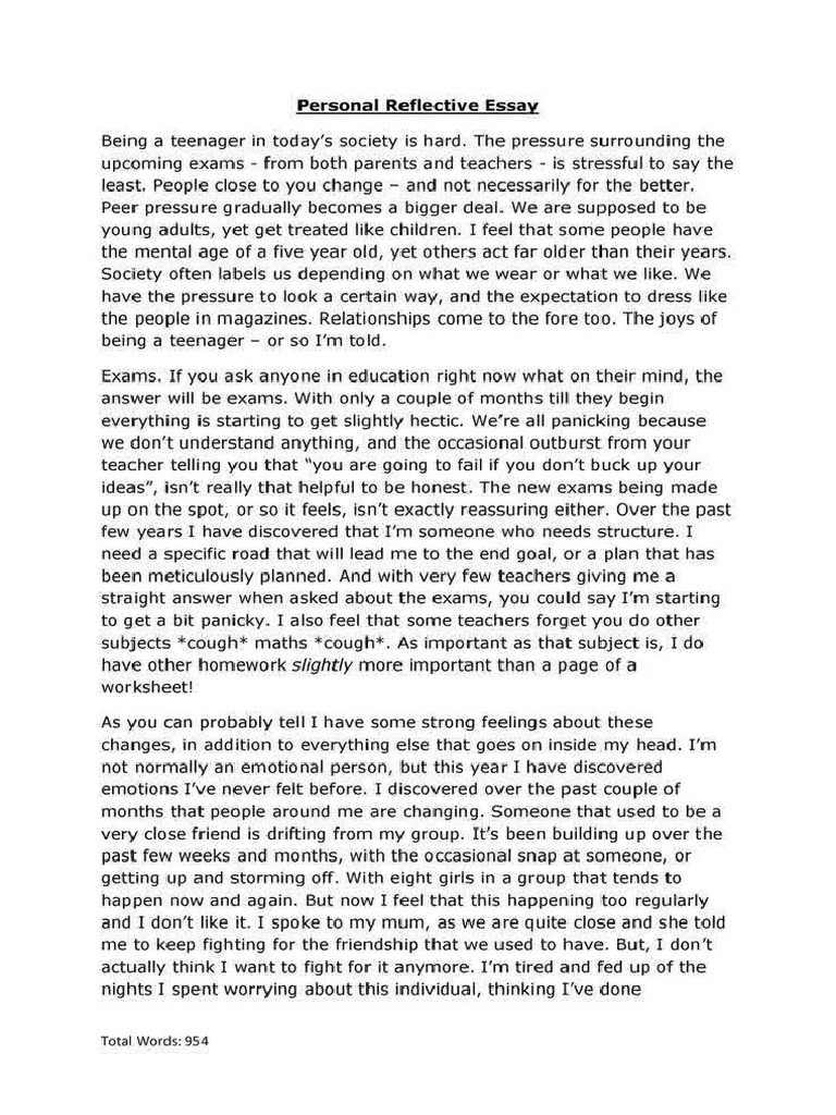 Personal Reflective Essay | PDF