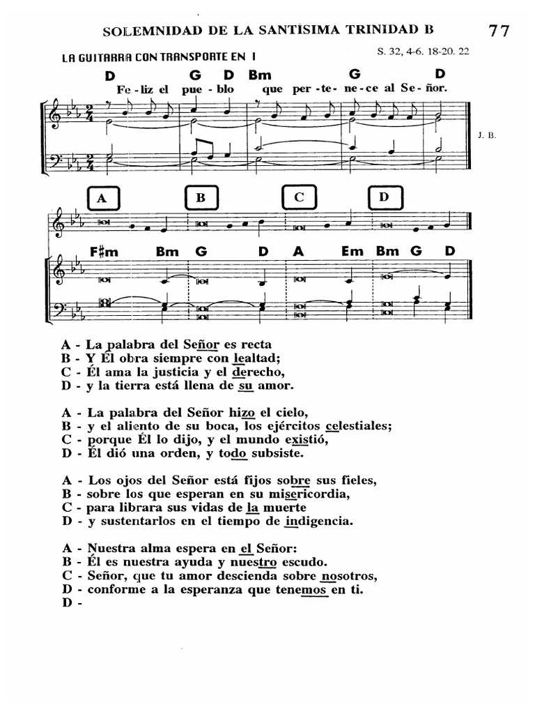 SOLEMNIDAD DE LA SANTISIMA TRINIDAD - Salmos B | PDF