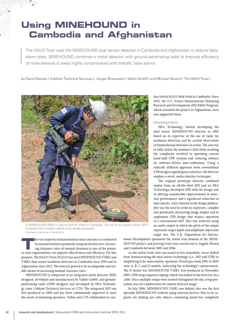 MINEHOUND VMR2 in Humanitarian Demining | PDF | Land Mine