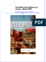 Download ebook Health And Health Care Delivery In Canada Pdf full chapter pdf