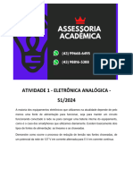 6495 Assessoria Atividade 1 - Eletrônica Analógica - 51 2024