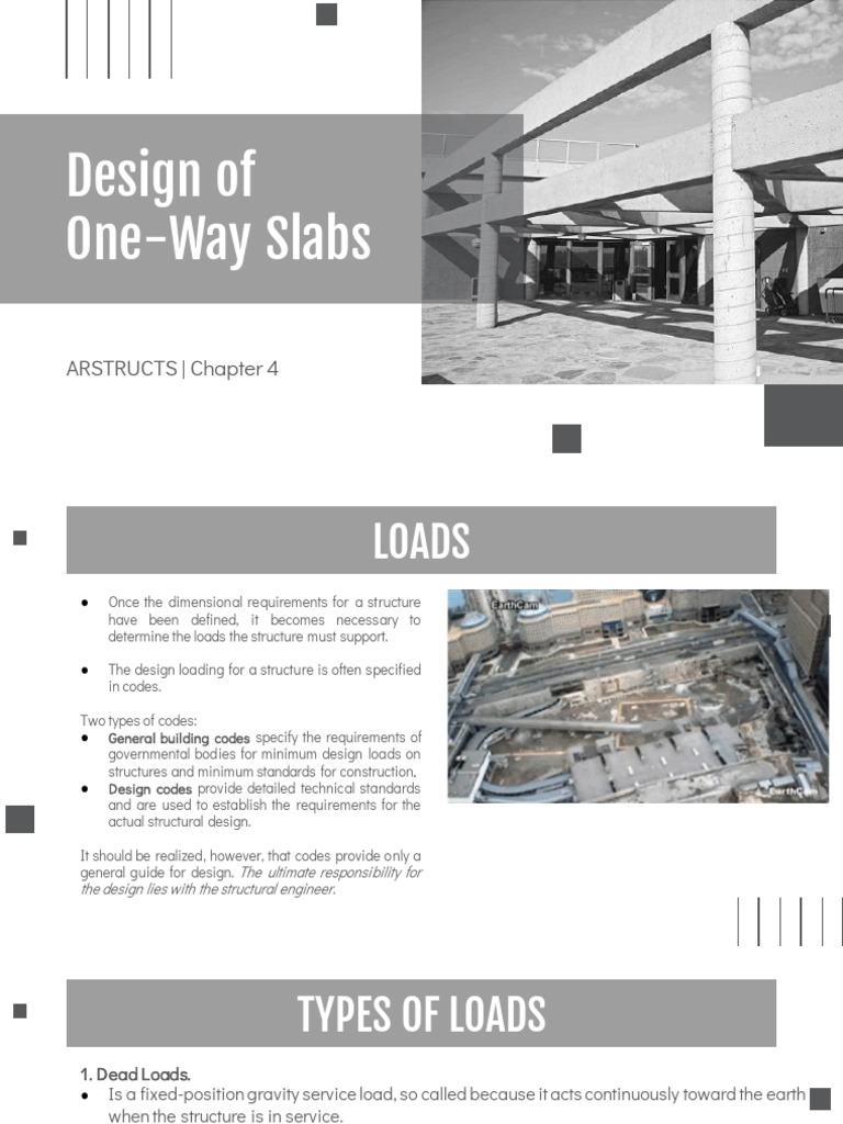 One-Way Slab Design and Load Analysis | PDF | Bending | Beam (Structure)
