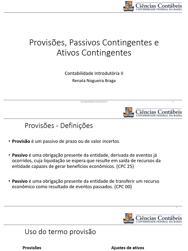 Aula - Provisão | PDF | Contabilidade