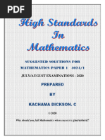 Maths P1 2020 G.C.E Solutions