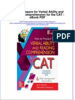 Ebook How To Prepare For Verbal Ability and Reading Comprehension For The Cat PDF Full Chapter PDF