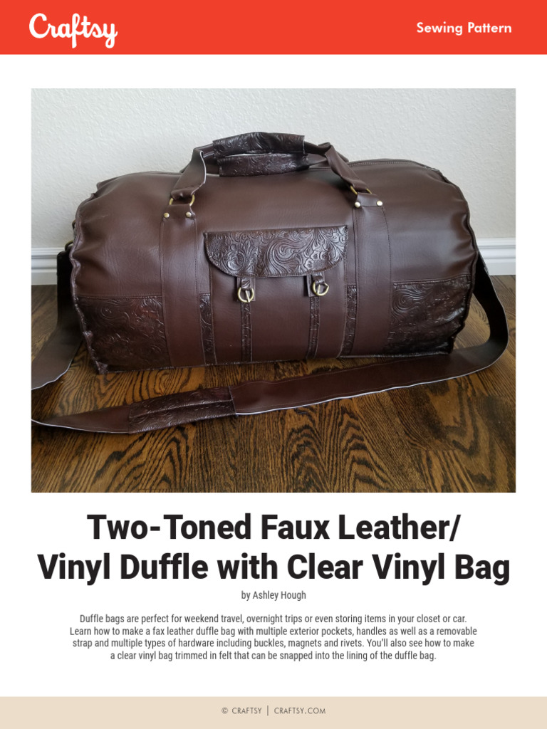 Faux Leather Duffle Bag Sewing Guide | PDF | Seam (Sewing)