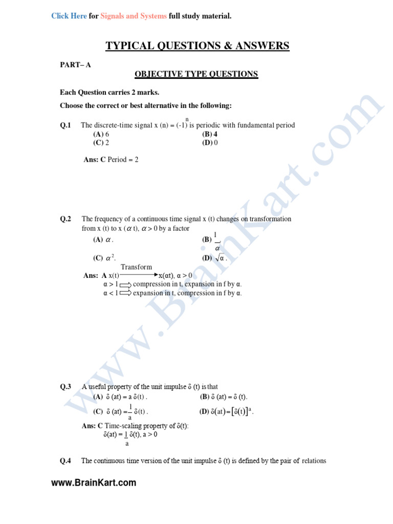218 EC8352, EC6303 Signals and Systems Question Bank 5 PDF