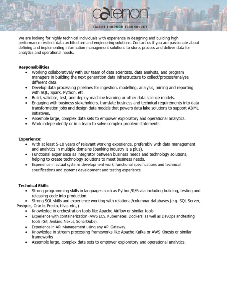 Data Architect and Engineer Role | PDF | Art | Computers