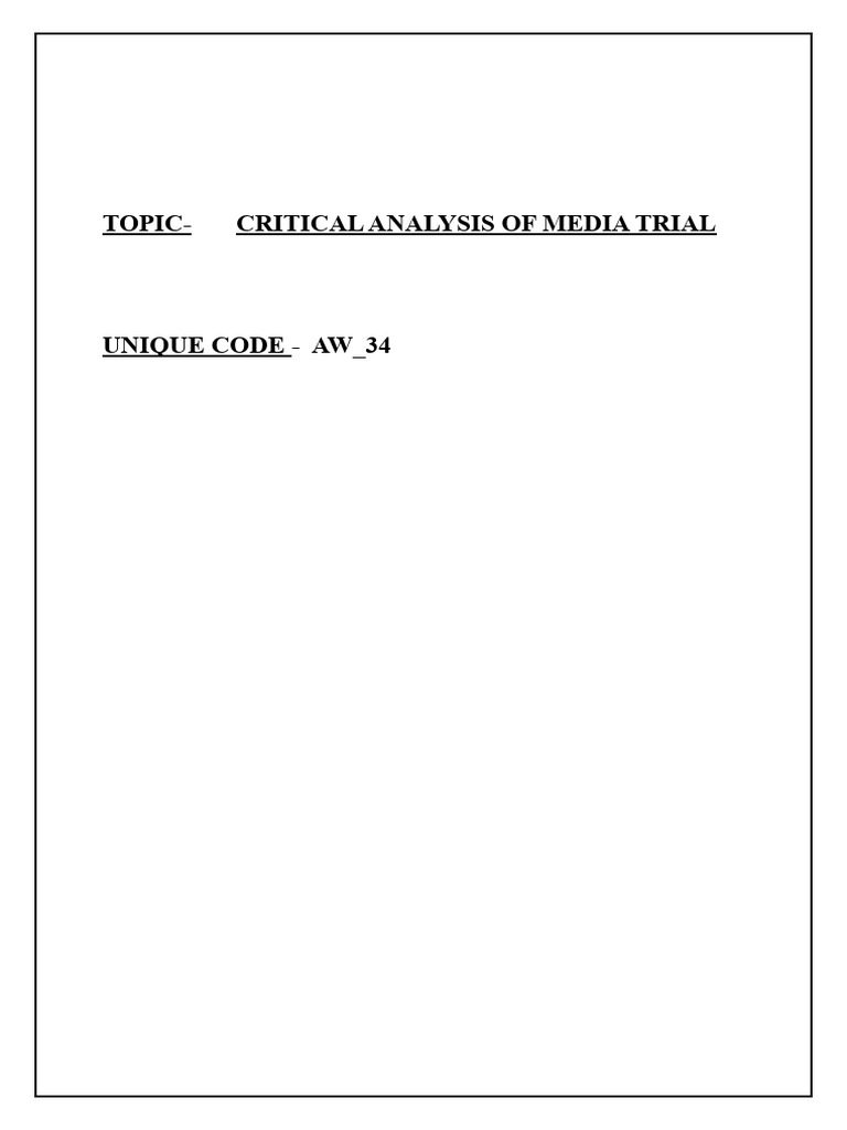 Media Trials: A Double-Edged Sword | PDF | Trials | Criminal Justice