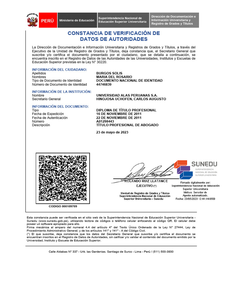 Constancia de verificacion de datos autoridades pdf documento de