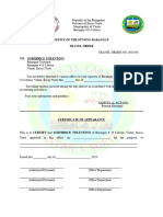 Travel Order - Brgy Treasurer