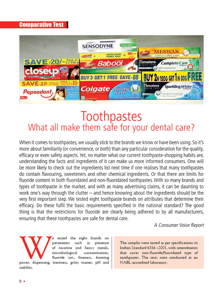 CV March 19 Toothpaste Story | PDF | Fluoride | Ph