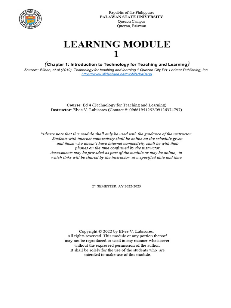 Chapter-1-Lesson-1-3: Introduction To Technology For Teaching and ...