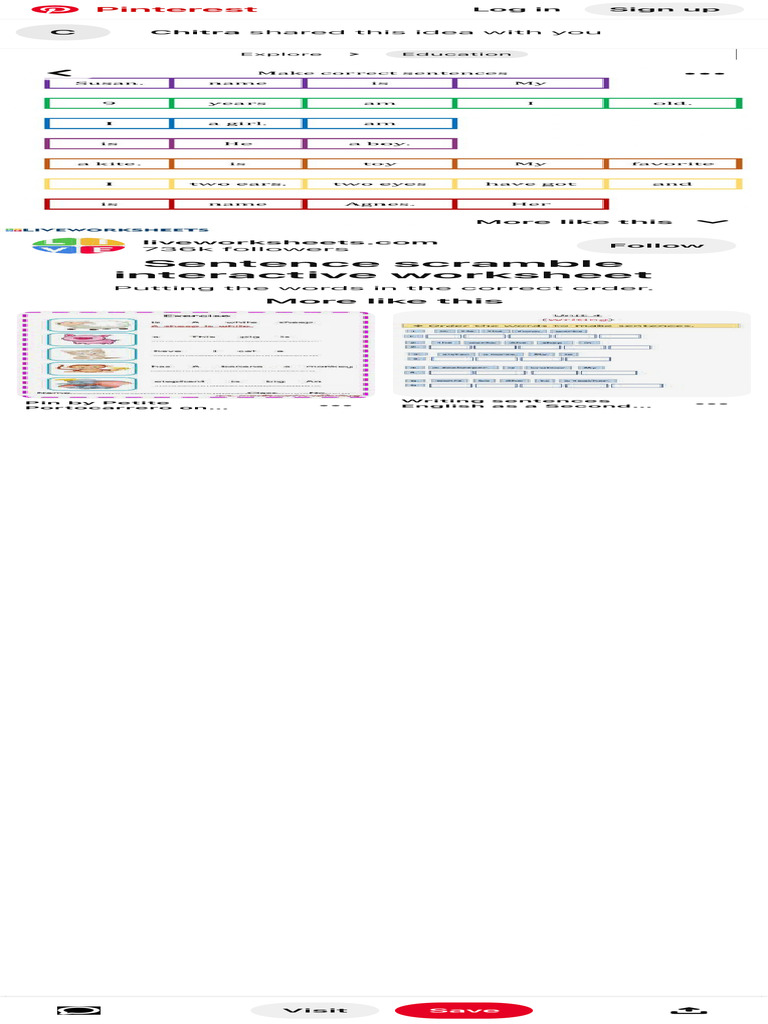Sentence Scramble Interactive Worksheet in 2023 Sentence Scramble