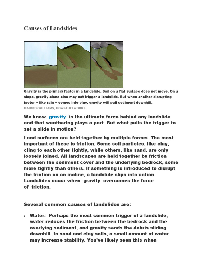 Causes of Landslides Explained | PDF | Landslide | Tsunami
