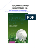 Ebook International Marketing Strategy Analysis Development and Implementation PDF Full Chapter PDF