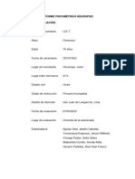 Informe de Neuropsic de Paciente Psicofisiologia