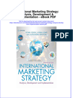 Download ebook International Marketing Strategy Analysis Development Implementation Pdf full chapter pdf