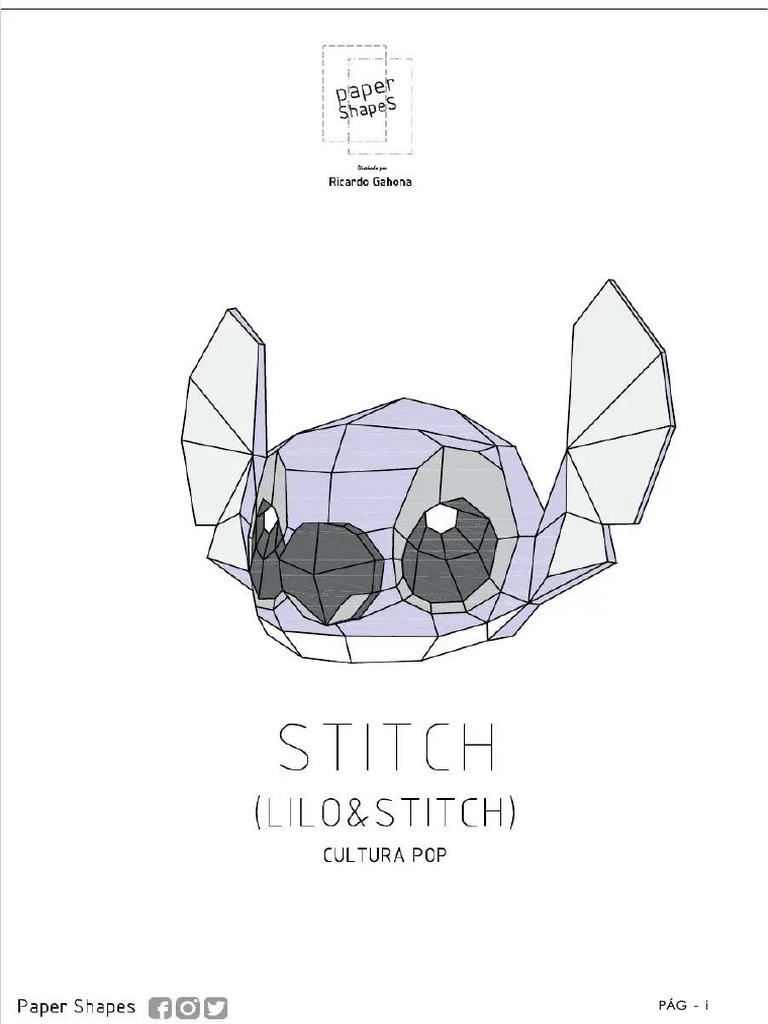 Molde de Máscara de Stitch para Imprimir | PDF