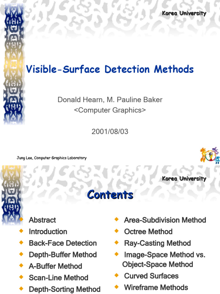 Visible Surface Detection Alg | PDF | Algorithms | Graphics
