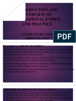 Introduction and Overview of Proffessional Ethics and Practice