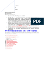 UG Courses available after 12th Science