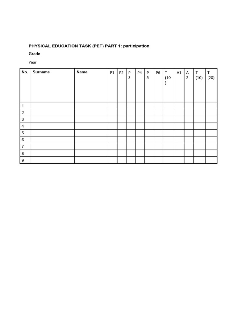Physical Education Fitness Assessment Guide | PDF | Physical Fitness ...