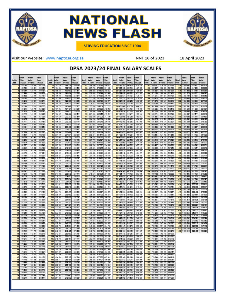 DPSA Salary Scales 2023/24 Overview | PDF