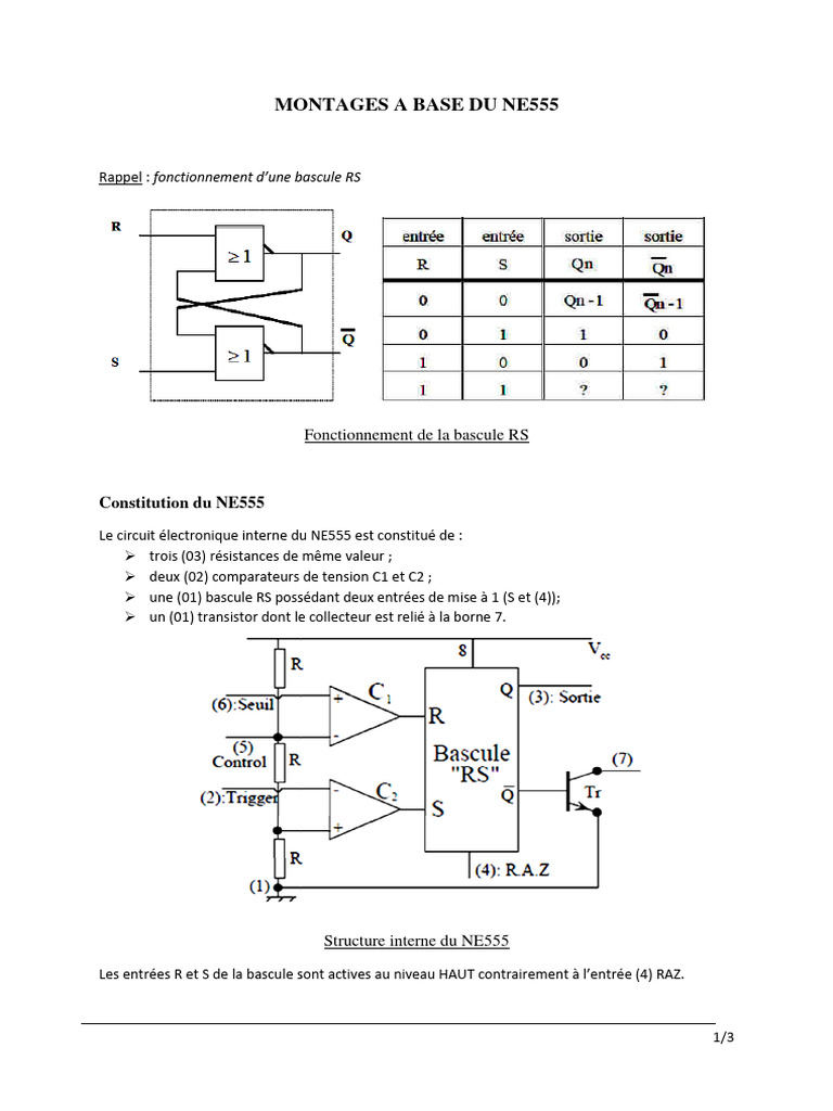 Montage Astable du NE555 | PDF | Ingénierie informatique | Circuit intégré